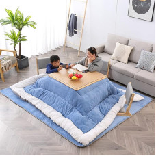 QUSYZD Kotatsu Heating Table, 4 Piece Tatami Kotatsu Set, Square Kotatsu Table for Living Room, Quilt + Floor Mat + Table + Heater, Size: 80 * 80 * 45 cm