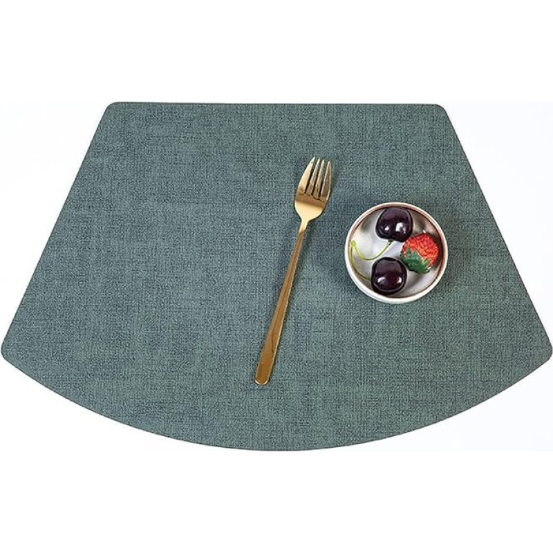 Tischset Modern, 2er-Set Abwischbarer, hitzebeständiger, doppelseitiger Sektor Platzsets, Küchen-Tischsets für Esstisch, 48x31.5cm, Dunkelgrün