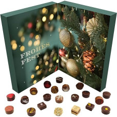 Hallingers Christmas Mood - Vegan Advent Calendar Chocolates Gift Handmade Part with Alcohol from Chocolate Vegan (Box) - Fill Advent Calendar Novelties & Advent Calendar | Congratulations Cha