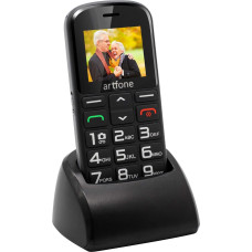 artfone CS182 Mobile Phone for Seniors with Large Buttons, Charging Station, SOS Function, 1.77 Inch Display, Dual SIM, Quick Call, Long Battery Life, Black