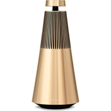 Bang & Olufsen Beosound 2 (3rd Gen) - Elegant and Powerful WiFi Home Speaker with 360 Degree Room-Filling Sound, Standing or Shelf Speaker Made of High-Quality Aluminium - Gold Tone