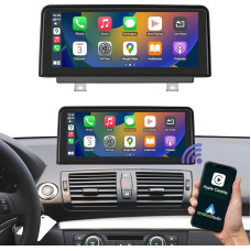 Road Top 10.25 Inch Car Radio Wireless Carplay Android Car Touchscreen for BMW 1 Series E81/E82/E87/E88 2008-2012 Year with CIC System, 1920 x 720 Car Multimedia Radio Receiver