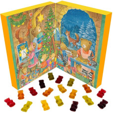 Hallingers Bärchen - Gummy Bears Advent Calendar Handmade with Fruit Juice Bears Gift for Children and Adults (Box) - Fill Advent Calendar Novelties & Advent Calendar | Congratulations Hanukkah