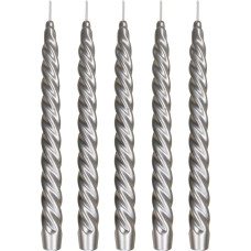 Ebersbacher Kerzenfabrik GmbH Renaissance Taper Candles Twisted Varnished Gold Pack of 5 Size Approx. 22 x 250 mm Individually in Foil