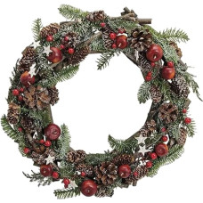 G. Wurm GmbH Large Christmas Wreath 'Merry' 38 cm Christmas Wreath for Doors, Fireplaces etc.