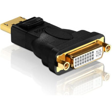 PureLink PureInstall PI160 DisplayPort/DVI Adapter (DisplayPort Stecker konvertiert auf DVI-D (24+5) Buchse), zertifziert, schwarz