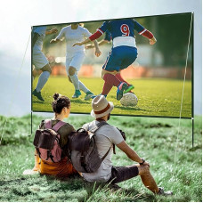 VEVOR Projection Screen with Stand 254 cm (100 Inches) Portable Film Screen 16:9 Mobile Projector Screen 226.1 x 139.7 cm Outdoor Indoor Projector Screen 160° Viewing Angle Ideal for Home Cinema