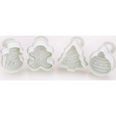 Pati-Versand Cookie Cutter and Stamp Christmas Set of 4