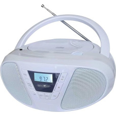 Reflexion CDR614 Boombox with CD and FM Radio with Mobile Phone Music Play via AUX Battery Operated Possible White