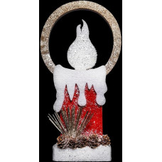 SHATCHI 31 cm Weihnachtskerze, beleuchtet, batteriebetrieben, Glitzerschaum, schneebedeckt, Tischdekoration, Rot