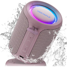 Deeyaple Bluetooth Speaker Small Portable Music Box 5.3 IPX7 Waterproof Wireless Stereo Pairing Hands-Free for Outdoor Camping Garden Party Travel 50% Volume 12H Playback Plum Boss