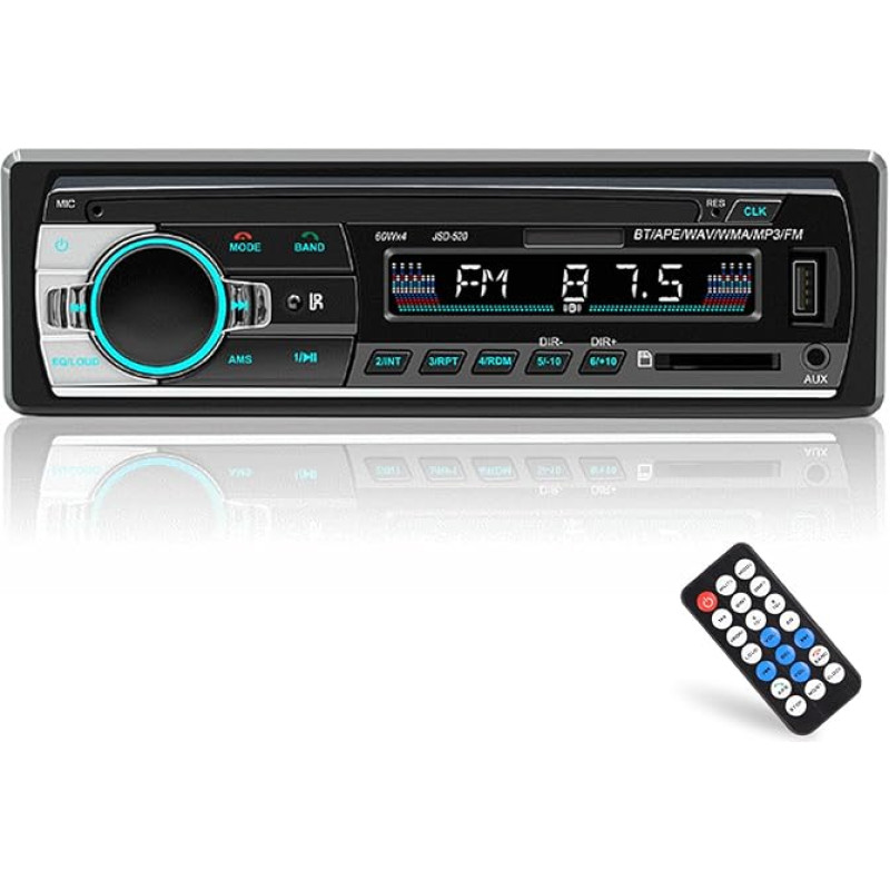 Multimedia Car Radio Receiver, Car Radio AI Voice Control LED Display, Bluetooth Handsfree, Support for MP3 WMA WAV, USB2.0 Car MP3 Player Audio Systems