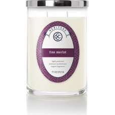 Colonial Candle Scented Candle in Glass with Lid | Fine Merlot | Scented Candle Fruity | Candle with Multiple Wicks | Candles Long Burning Time (80 h) | Candle White (312 g)