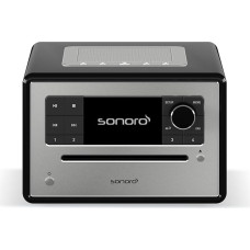 sonoro Elite Internet Radio with CD Player & Bluetooth (FM/FM, DAB Plus, Wi-Fi, Alarm Clock, Podcasts, Spotify, Amazon Music, Deezer) Black