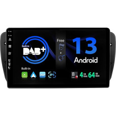 SXAUTO - Built-in DAB - Android 13 IPS Car Radio for Seat Ibiza 6J (2009-2014) - Built-in Carplay/Android Car - LED Camera + Mic - 4G + 64G - 360-CAM Steering Wheel Control Fast-Boot WiFi DSP - 2 DIN