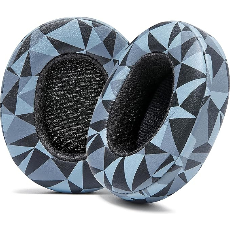 WC Wicked Cushions Extra Thick Ear Pads for Skullcandy Crusher/Evo/Hesh 3 Headphones and More | Improved Durability and Thickness for Improved Comfort and Noise Isolation | Geo Grey