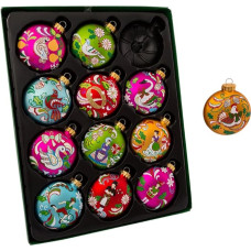 Kurt Adler GG0638 Glasornament-Set, 65 mm, 12 Tage Weihnachten, 12-teiliges Set