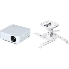 LG Electronics PF510Q Projector with Projection Diagonal up to 304 & Amazon Basics - Tilting Projector Mount for Ceiling/Wall, Load 15 kg, White