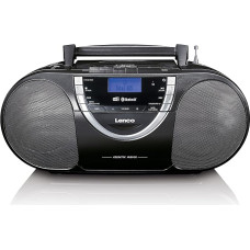 Lenco SCD 6900 Portable DAB+ Radio - Bluetooth - FM Radio - Boombox with CD/MP3 Player - Cassette Deck - USB Input - Aux-In - 3.5 mm Headphone Jack - Black, Normal