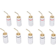 Annadue Banana Plug Speaker Cable Connectors for Speaker Cables, 2 mm, 24 Carat Gold-Plated Connectors, Pin Plug, Cable Connector Adapter for Speaker Cable, Home Cinema, Pack of 10