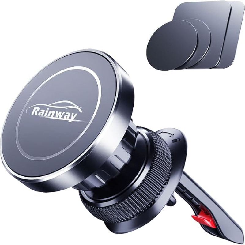 Rainway Magnetic Car Phone Holder, Upgrade Hook, Magnetic Phone Car Mount with 6 Magnets, Compatible with iPhone, Samsung etc.