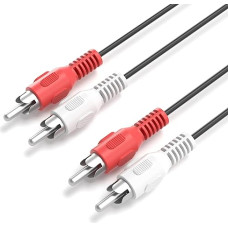 JAMEGA - 20 m RCA Audio Cable | 2 RCA Male to 2 RCA Male 2 x RCA Stereo Audio Cable for Amplifiers, Hi-Fi Systems, Hi-Fi Receivers, Home Cinema, Blu-Ray Player and much more