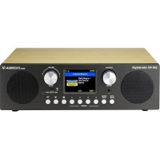 Albrecht DR 882 Digital Radio DAB+/FM Colour Display, 27882, Remote Control, Alarm Function, Stereo Music and Podcast Streaming, Wooden Housing in Bamboo Look