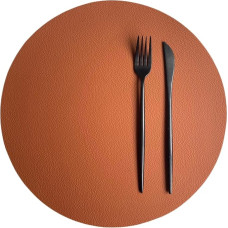 HMHOOXU Tischsets Runde Tisch-Placemat-Set Von 4 Platzieren Von Matten Und Untersetzern 12 Zoll Dual-Side-Slip-Slip-Wischflecken Sauberer Fleckenfest-Braun+schwarz-Roundφ32Cm-4