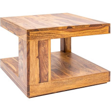 invicta INTERIOR Giant Elegant Wood Coffee Table 60 cm Sheesham Stone Finish Living Room Table