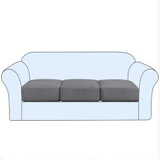 Įtempimo pagalvėlių dangtelis Kanapės pagalvėlė Slipcover Sėdynės dangteliai Kėdė Loveseat Sofa pagalvėlė Apsauga Spandex elastinga baldų apsauga sėdynei (pilka, 3)