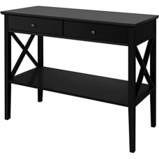 Konsolentische für den Flur, schmal, für hinter dem Sofa, Konsolentische, Konsolentisch, schwarzer Vintage-Konsolentisch, 2stufiger Eingangstisch, schmaler Sideboard-Sofatisch aus Holz für