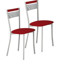 ASTIMESA SCCARO Virtuvės kėdė, metalas, dirbtinė oda, aliuminis, raudona, aukštis 45 cm