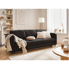 Lisa Design Brooke 3 Seater Sofa with Sleep Function - Velvet Dark Grey