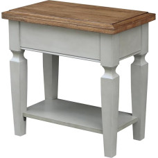 IC International Concepts Beistelltisch Vista aus massivem Holz, naudotos išvaizdos, Hickory-/Stein-Finish