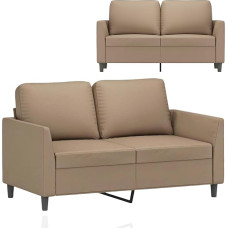 359332 2 vietų sofa Kapučino rudos spalvos 120 cm dirbtinė oda