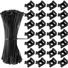 LOPYXBR 800 kabelių laikiklių, prisukamų 23 x 16 mm, juodos spalvos 200 mm, kabelių kaklaraiščių rinkinys, kabelių tvirtinimo įtaisai, skirti kabeliams tvarkyti namuose ir biure