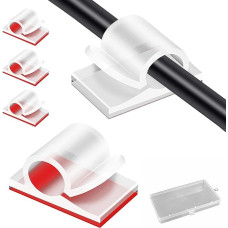 50 Stück große Kabelclips mit Aufbewahrungsbox, transparente selbstklebende Kabelhalter-Clips, Außenlicht-Draht-Clips, Kabel-Ordnungshaken, Kabel-Organizer für Kabelmanagement, Heimbüro