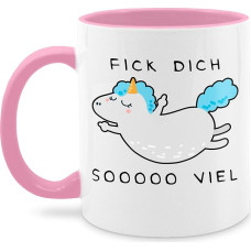 Mug 325 ml - Statement - Fick dich so viel - Funny Unicorn Saying Sooo Much - 325 ml - Pink - Coffee Cups Sayings Statements Stink Finger Tea Cup Statement Mug Happy New Year