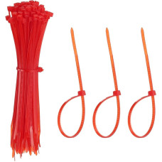 YELARXI Kabelbinder aus Kunststoff, selbstsichernd, 15,2 cm, passend für Zuhause, Garten, Büro, Werkstatt, Reisen, 100 Stück, Rot