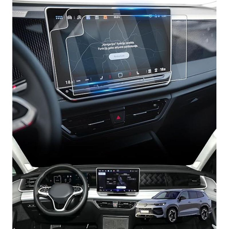 LFOTPP Pack of 2 Screen Protectors Compatible with VW Tayron SUV 2025 2026 12.9 Inch Discover Navigation GPS Touch Screen, Tayron SUV Nano PET 5H Anti-Scratch Protective Film Accessories