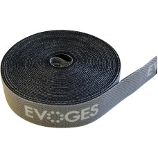 Evoges Kabelbinder, 20 mm breit, schwarz, verstellbar, wiederverwendbar, für die Verwaltung von Kabeln, Kabeln, Drähten, PC, TV, Zuhause, Büro und Heimwerker (1 m)