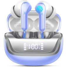 Bluetooth Headphones, Wireless Bluetooth 5.4, In-Ear Headphones with ENC Noise Cancelling Mics, 50 Hours Playtime Wireless Headphones with Stereo HiFi, IP7 Waterproof Earphones, USB-C, LED Display