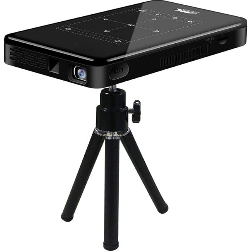 Kišeninis projektorius, išmanusis DLP Pico projektorius, palaikantis HD įvesties / 4K HD dekodavimą su HDMI USB / jutikliniu ekranu / RC, skirtas namų kinui, šeimos vakarėliui (Android 6.0) (Man)