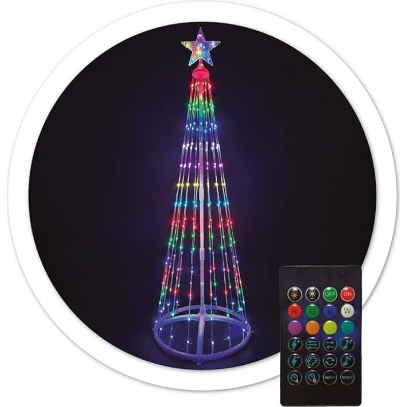 LED-Baum, 150 cm, mit USB und Fernbedienung, 32 Funktionen, IP44, RGB; ideal für Weihnachtsdekoration und Festliche Atmosphäre.