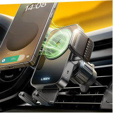 LISEN mobiliojo telefono laikiklis automobilyje su įkrovimo funkcija, 15 W greitojo įkrovimo indukcinė įkrovimo stotelė 