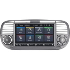 Linux Car Radio Flash Start for Fiat 500 2007-2015 | Plug & Play | Wireless CarPlay/Android Car/Bluetooth/FM/AM/RDS/USB | DSP 100W | Black