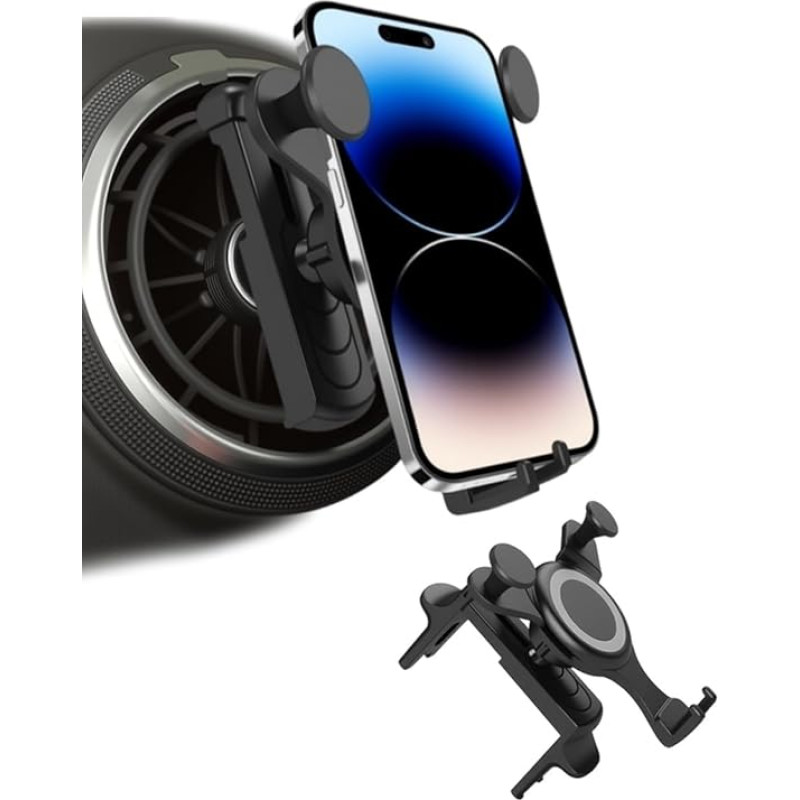 Auto Handyhalterung für Lüftungsschlitze, Handyhalterung, rund, 360° drehbar, kompatibel mit Mercedes Benz C/E/S Mini Cooper Audi-TT Ford, für iPhone 16/15/14 Pro Max Samsung alle 4.0''-6.7