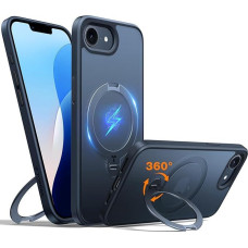 TORRAS 360° Ostand Spin for iPhone 16e Case for MagSafe (Magnetic Robust Stand Ring) Certified Military Protection for Mobile Phone Case iPhone 16e Case Slim Black