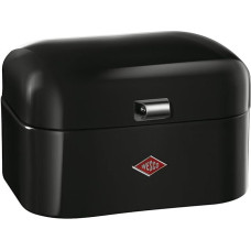 Wesco Single Grandy Bread Bin in Black, Powder-Coated Sheet Steel, Ventilation Holes and Sturdy Handle, 22 x 26.8 x 17.5 cm