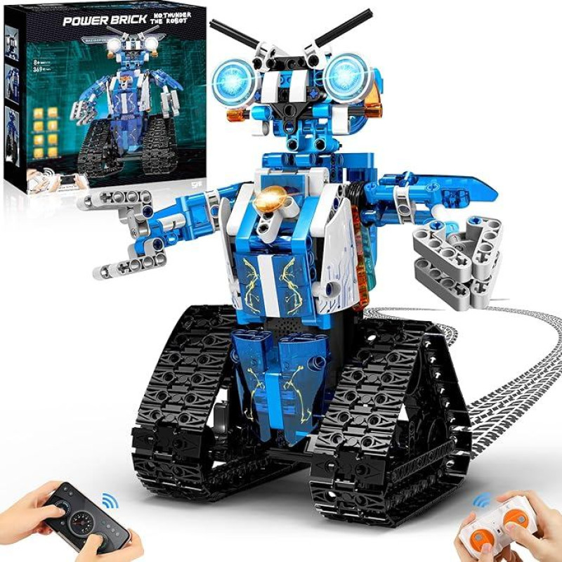 IKUPER robotas vaikams berniukams, programuojamas robotų rinkinys su programėle ir nuotolinio valdymo pulteliu, gimtadienio dovana 8-12 metų vaikams (369 vnt.)
